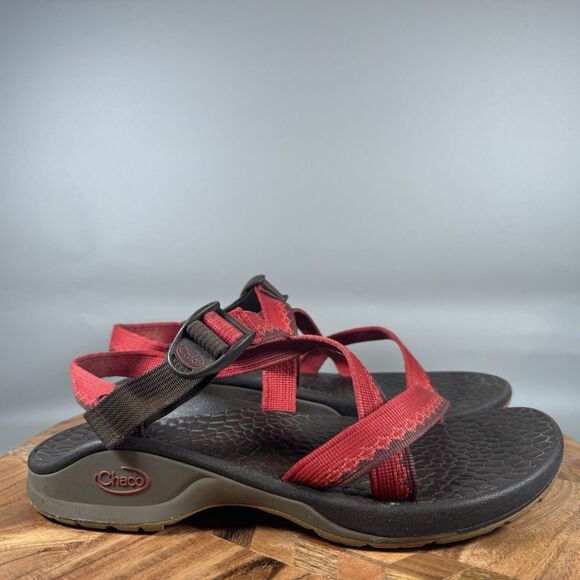 Chaco Updraft Toe Loop Sandal Gray Red Women size 9 - Picture 1 of 7